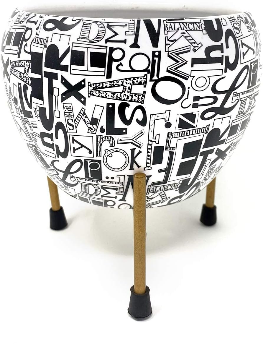 Keshab Metal Oval Railing Planters with 3 Legs Stand