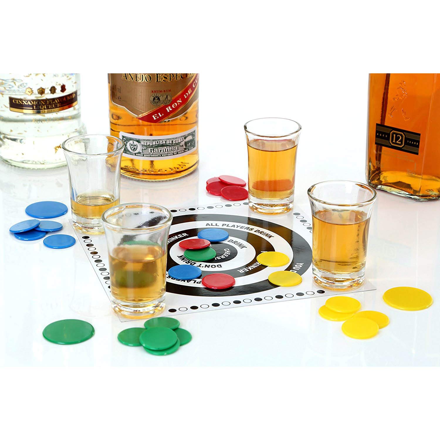 Tiddly Drinks Shot Glass Party Spinner Challenge Adult Drinking Game