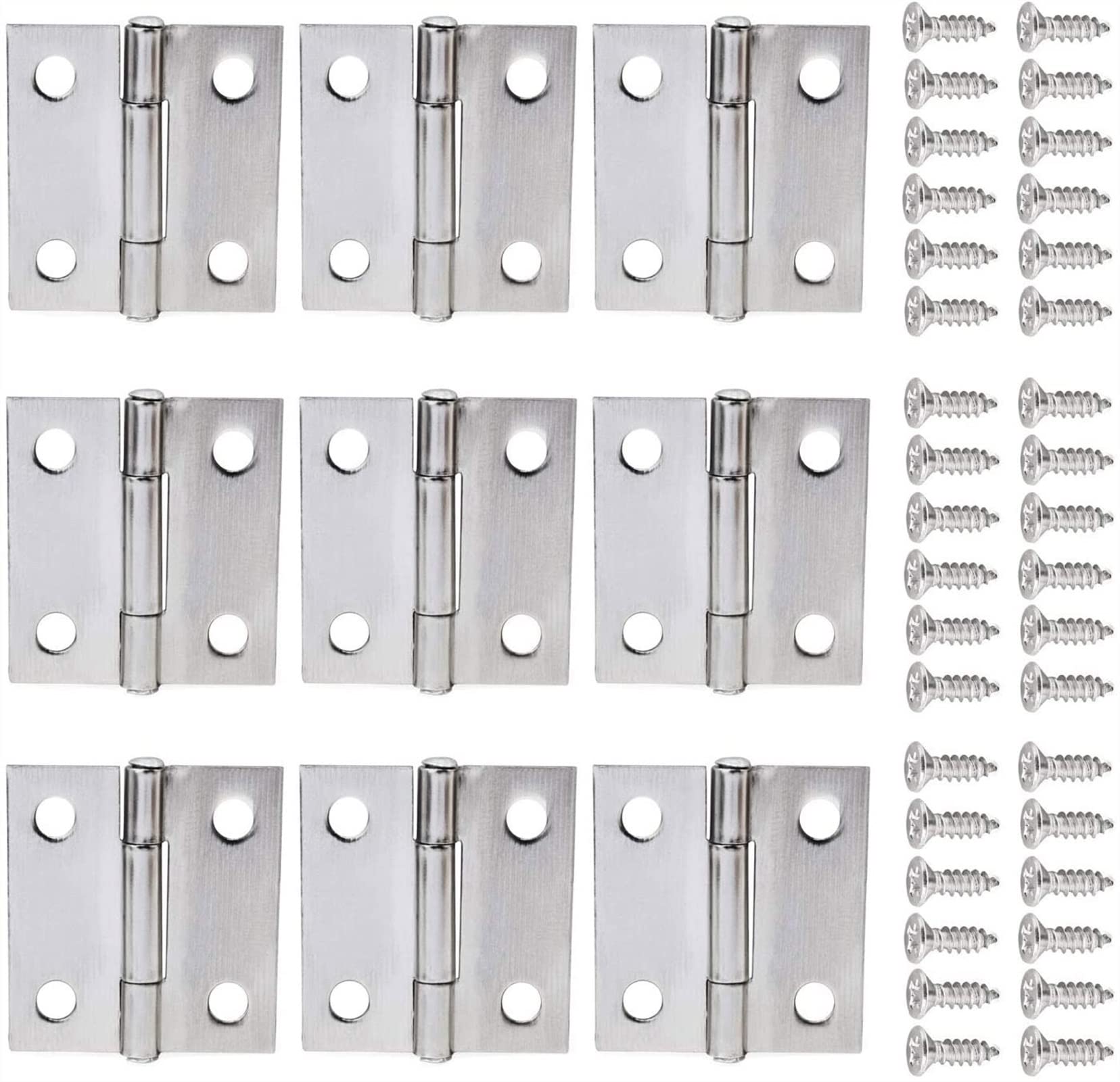 Nvsfzgiyg 3Inch 10Pcs Small Cabinet Door Stainless Steel Miniature Mini Hinge 3 Inch Flat(3Inch 10Pcs)