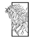 YATEASLU Wall Art Decor Metal Western Mystical Horse Picture Wall Decor for Home, Office, Cabin - Majestic Horse Decor for Home and Western Room Decor