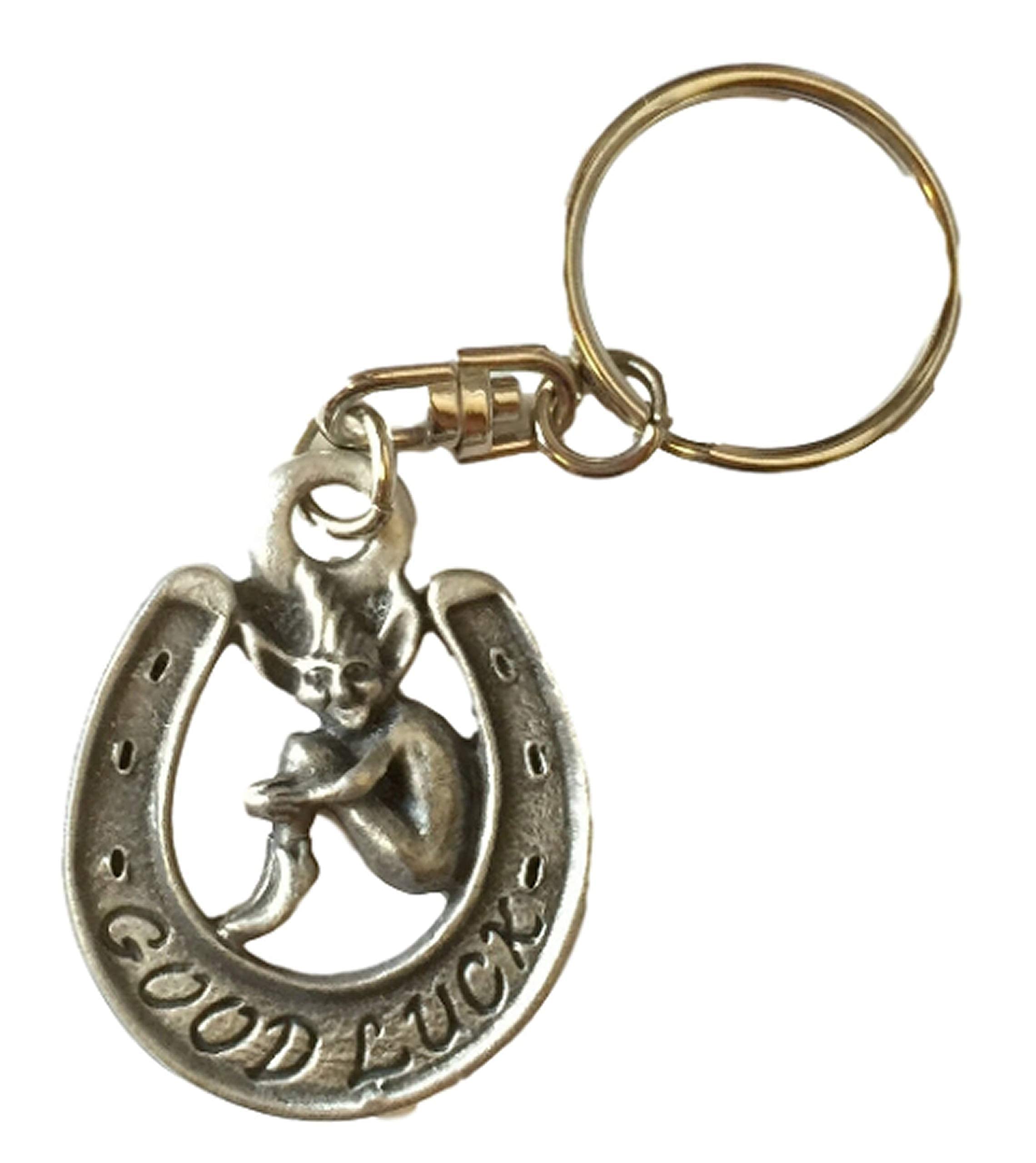Smartbadge Pixie Good Luck Horseshoe Handcrafted In English Pewter Key ring+ 59mm Button Badge