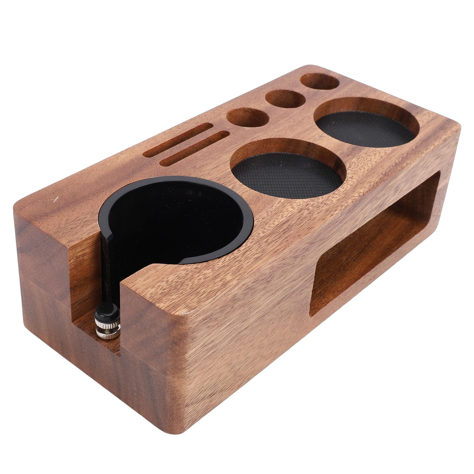 Sonew Profesjonalna Stacja Ubijania Kawy Drewniana z podstawą antypoślizgową i Adapterem do Uchwytu Kolby 58 Mm i 51-54 Mm Stojak Sabotażowy Kuchnia Domowa (Orzech włoski)