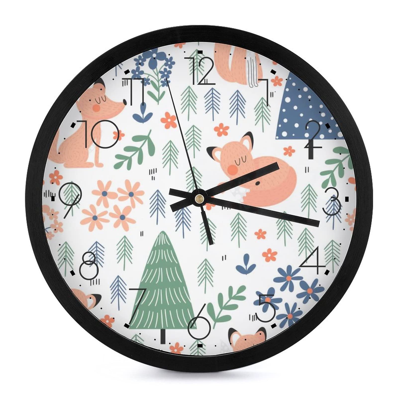 Horloge murale renard dessiné pour décorer le salon et la chambre