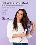 Funflow 6 en 1 Air Styler de cheveux enveloppé, brosse à sécheuse & Courroie automatique Air Brosse pour salon Blowout, séchage rapide ionique haute vitesse, redressage volumateur Styler de curling pour femmes