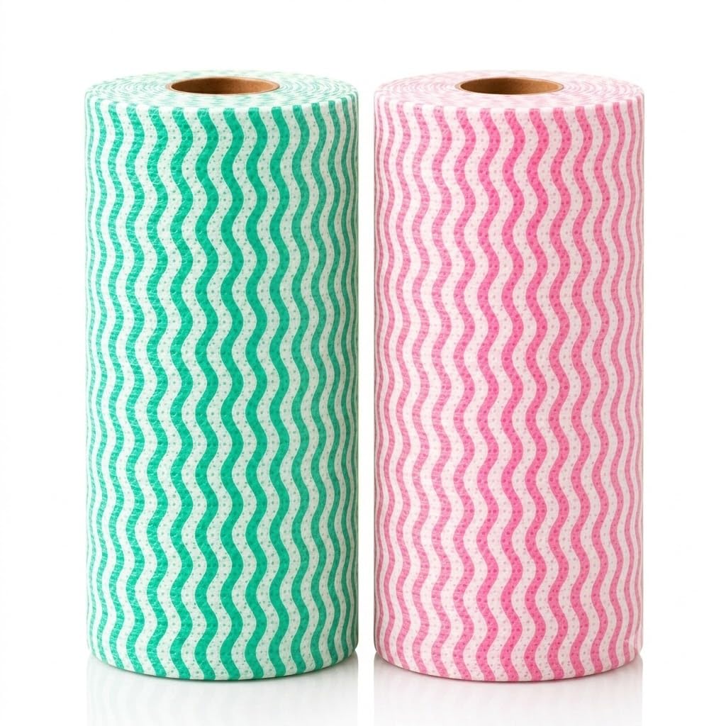 Non-Woven Kitchen Towel Roll, Multicolor, (Pack of 2) 160 Pulls, Washable, Reusable Upto 1000 Times, Highly Absorbent, for Daily Use (PinkBlue, 160)-image-47
