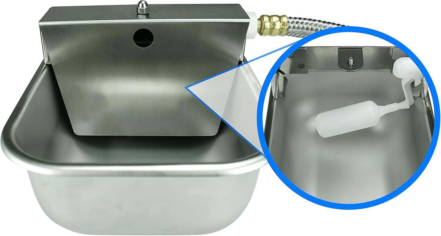 Nelson Rust Proof Stainless Steel Outdoor Automatic Dog Waterer Bowl Dispenser - Easy To Clean and sanitize, Quick Setup With Fresh Water Refill - Perfect Alternative Choice For Livestock Farm Animals