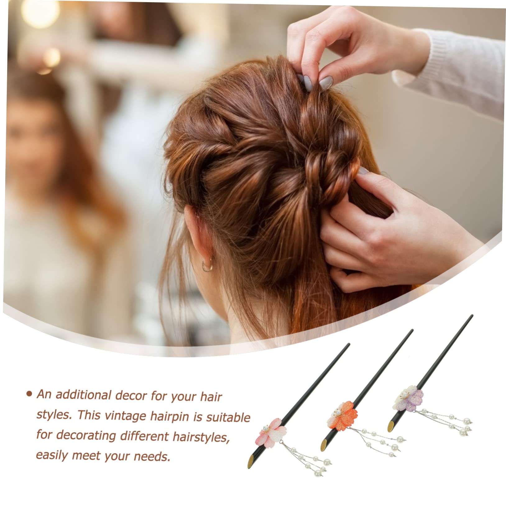 POPETPOP 12stücke Retro Haarnadeln Mit Quaste Und -kirschblüten Geeignet Für Verschiedene Frisuren Für Besondere Anlässe Und Alltägliche Haarschmuck Für Damen