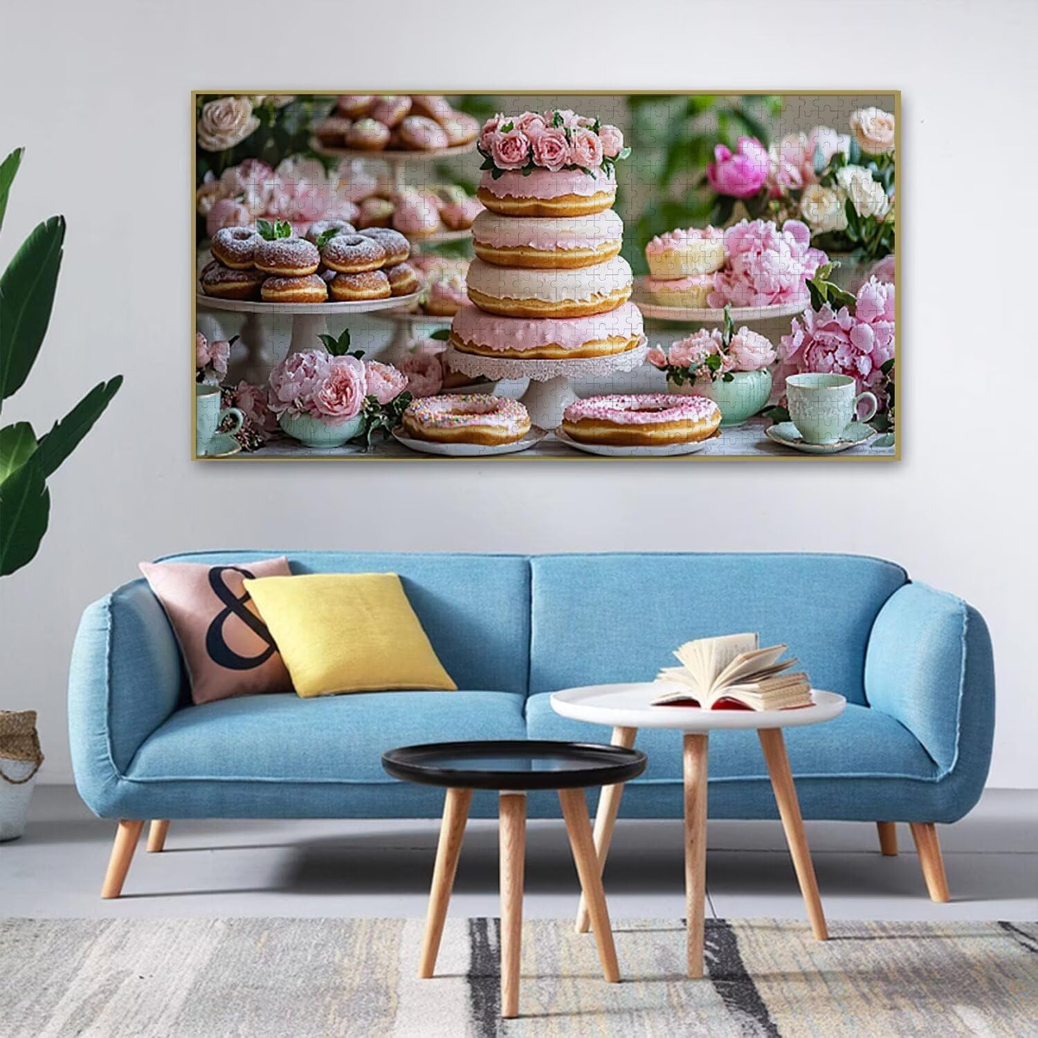 Puzzle dla dorosłych 1100 elementów, puzzle kwiatowe ciasto, dla dorosłych puzzle klasyczne i od 14 lat junior, rodzinne puzzle rozrywka w domu prezent 87x42cm l-137