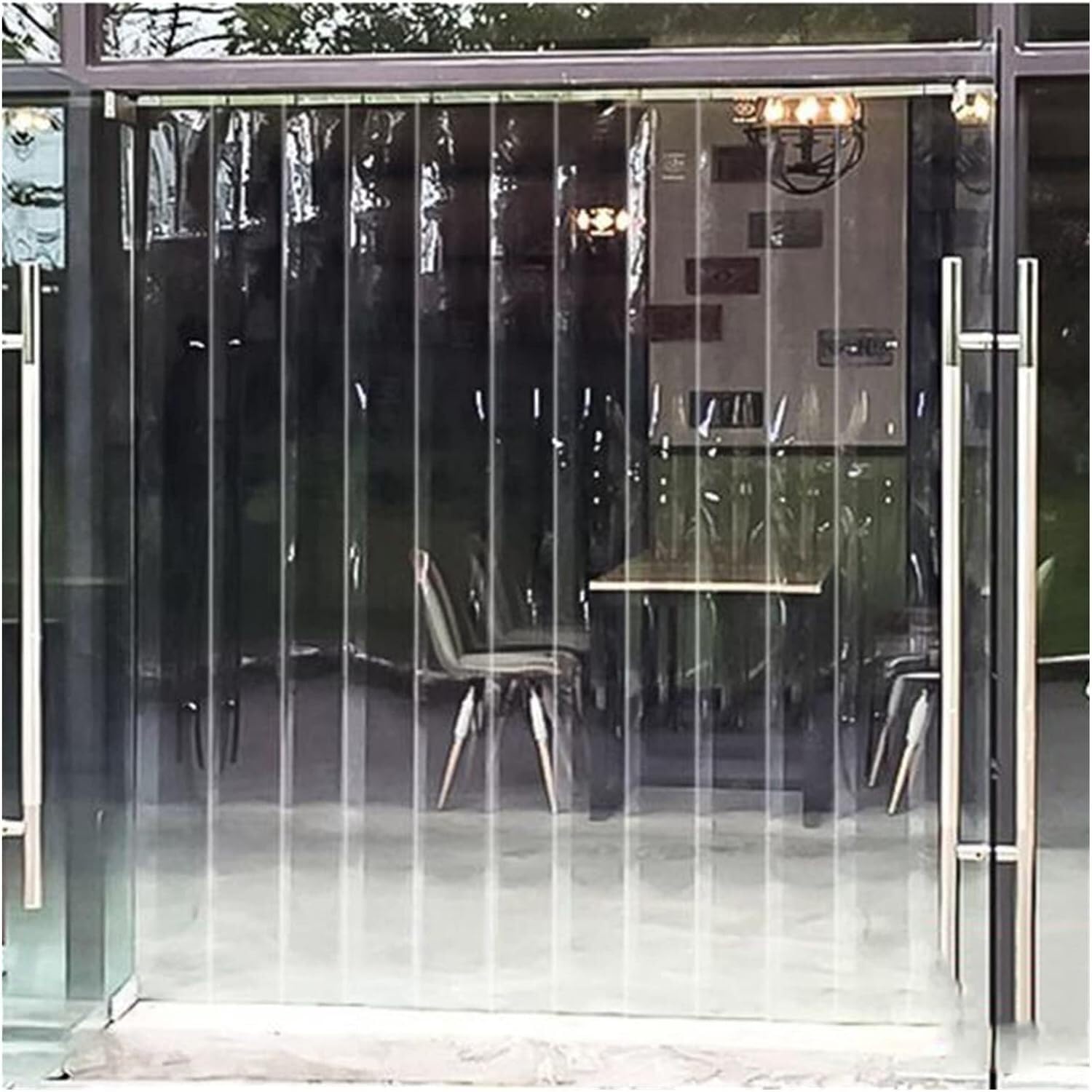 Tenda a strisce in PVC trasparente, ideale per porte del personale e sale frigorifere, 1,5 x 2,2 m, facile da installare, perfetta per magazzini e celle frigorifere