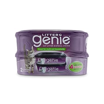 Litter Genie Standard Refill Cartridge for Cat Litter Disposal System, Pack of 2, 2 CT