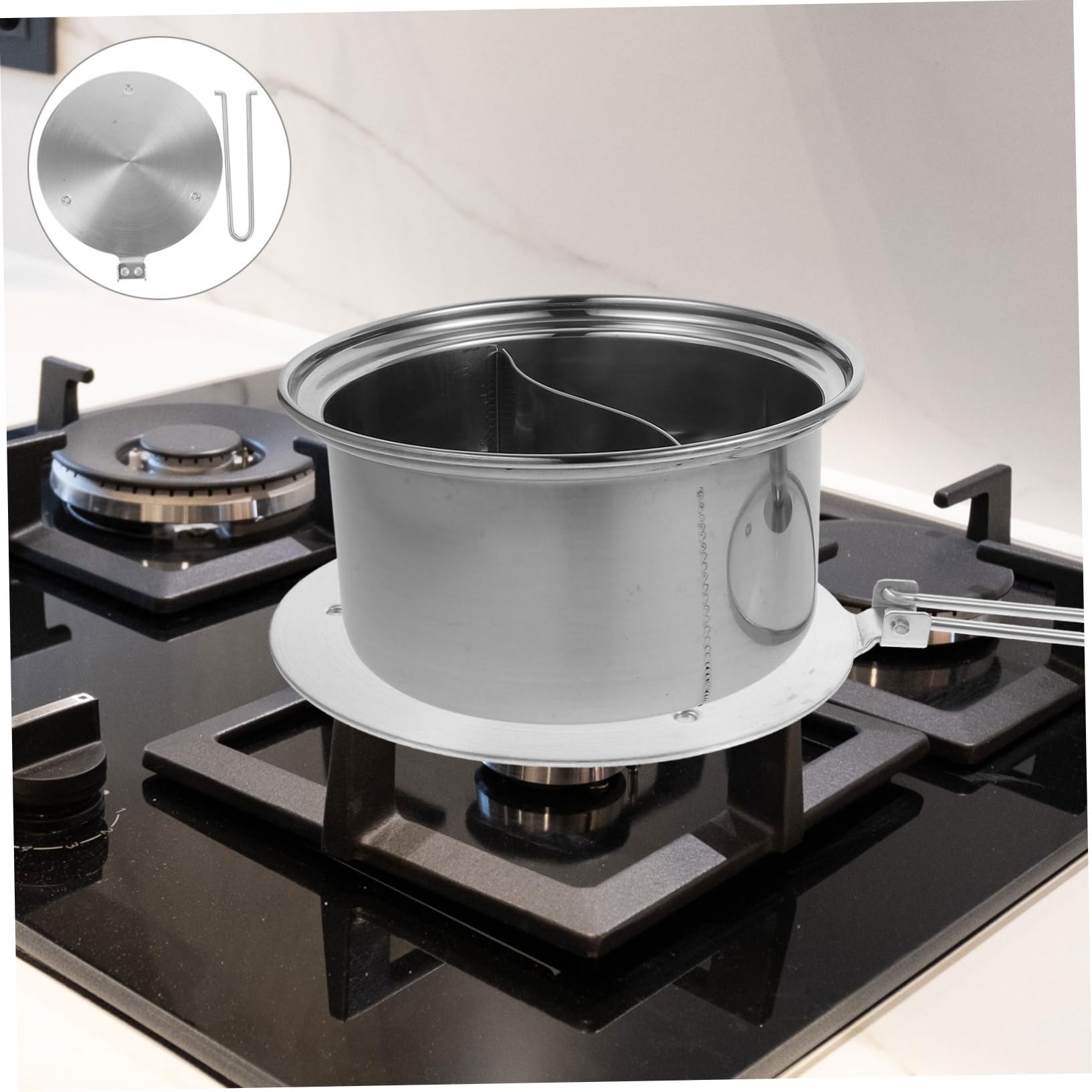 COLLBATH Placa Difusora de Calor Inoxidable Mango Desmontable para Cocinas de Gas y Eléctricas