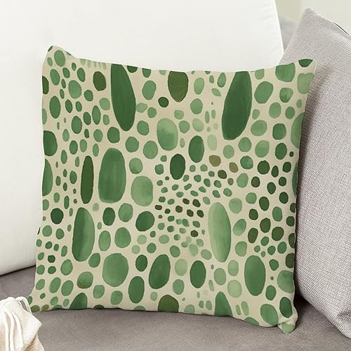 Vista 164 de Funda de cojín decorativa con estampado de guepardo verde peridoto para sofá, funda de almohada verde crema con estampado de leopardo a cuadros