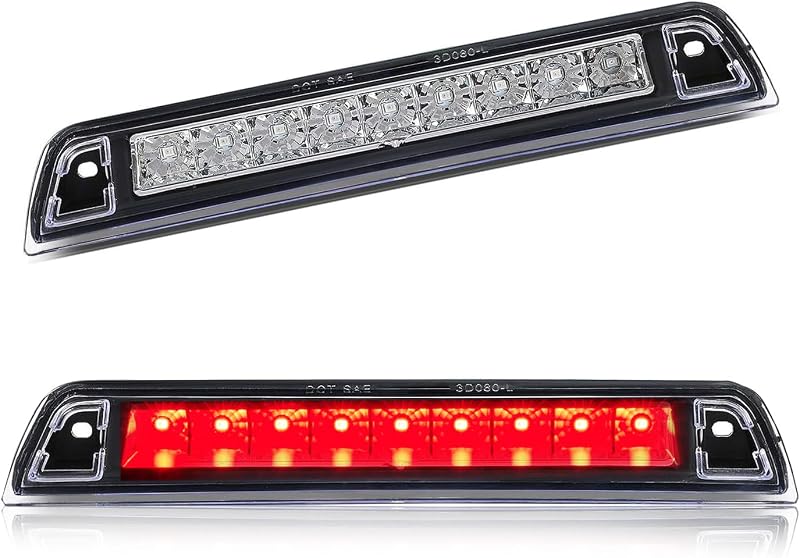 Terceira luz de freio LED com efeito estroboscópico QLLUYTR para Honda Ridgeline 2006 a 2014 – Cromada