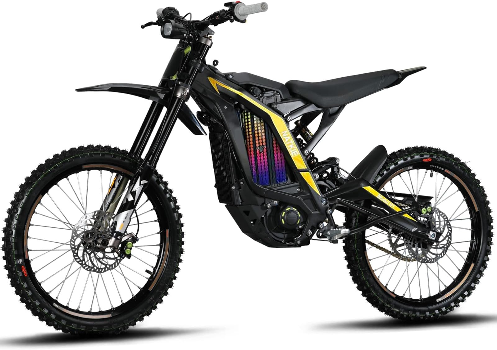 natkie Electric Motorcycle Bike for Adults, Electric Dirt Bike 8000W(Peak) Mid-Mounted Motor 72V/30AH Removable Battery, Top Speed 50MPH/75Miles Off Road Electric Mountain Bike, Dual LED Headlight