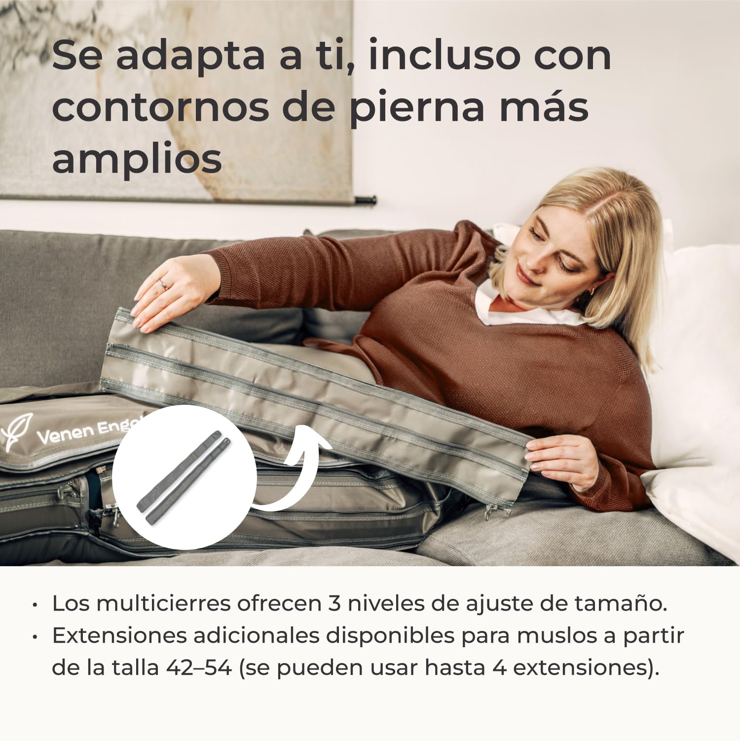Venen Engel 8 Medical con Pantalones Lymph-Flow, 8 cámaras, 6 programas, certificado médico – masajeador de piernas tipo botas de recuperación, ideal para drenaje linfático manual