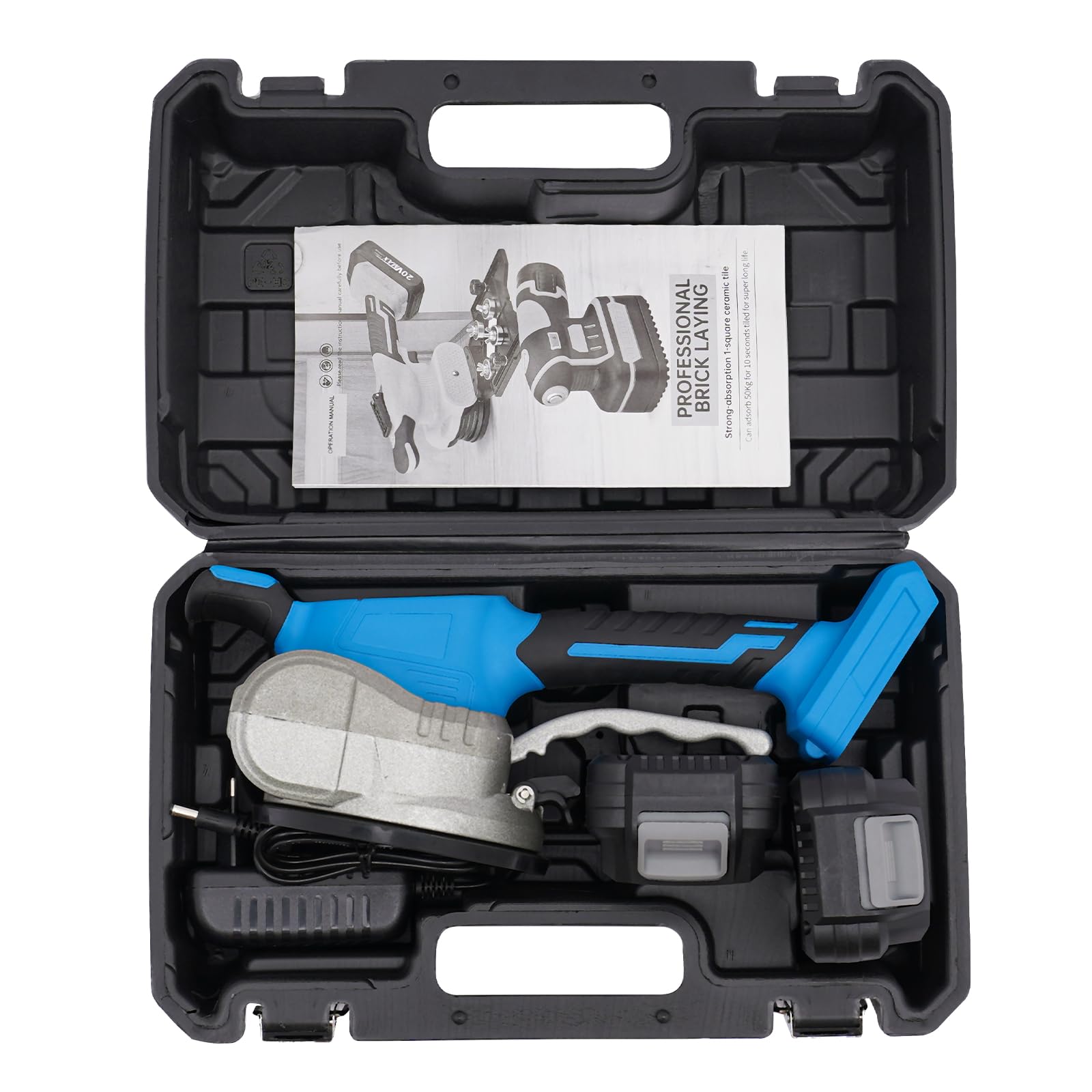 Vibratore per piastrelle Biusgiyeny 21V con 2 batterie, 12 velocità, assorbimento di 80 kg