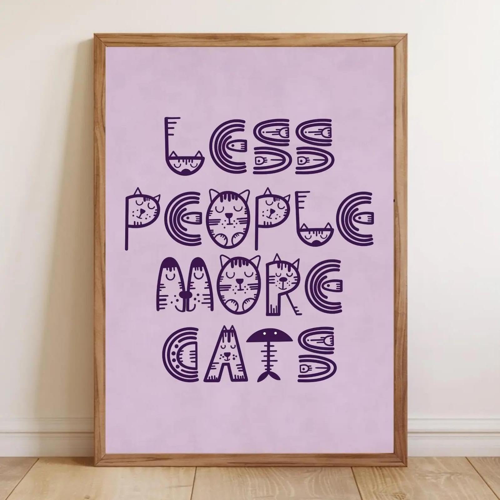 SHINERING Modern Funny Cat Quote Canvas Wall Art Poster Abstract Cute Cat Lover Canvas Prints For Living Room Bedroom Deco 40X50Cm Unframed