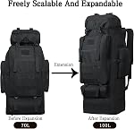 100L Camping Hiking Backpack, Military Tactical Backpack Molle Rucksack, Extra Large Hiking Backpack, Water Resistant Hiking Daypack, Outdoor Sports Backpack, Adjustable Sport Bags (Black)