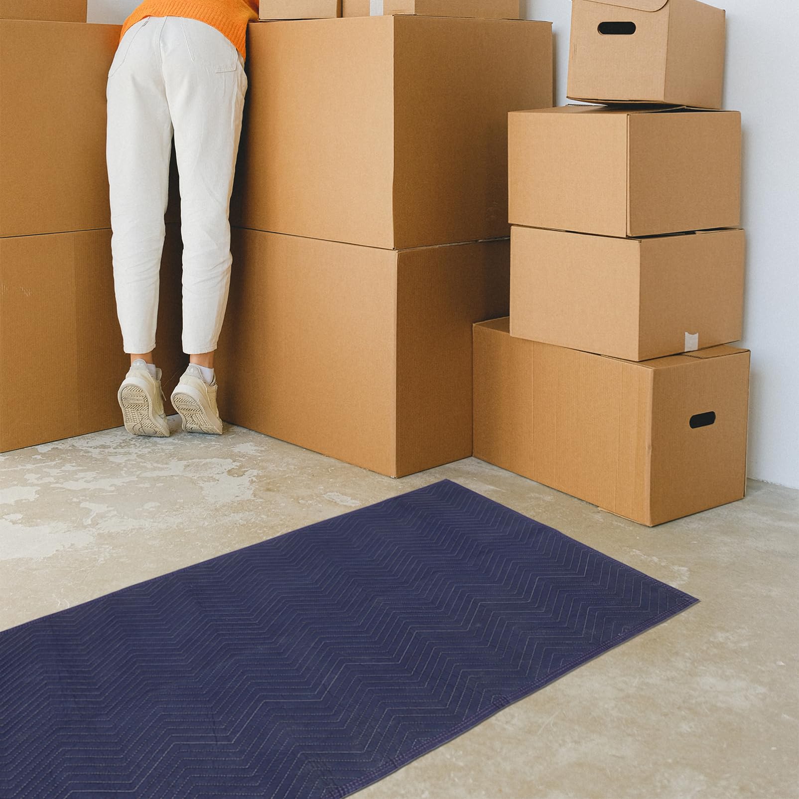 DOITOOL Coperta da Trasloco Imbottita Antiscivolo per Mobili Non Tessuto Blu, Protezione Durante Trasporto e Imballaggio Mobili
