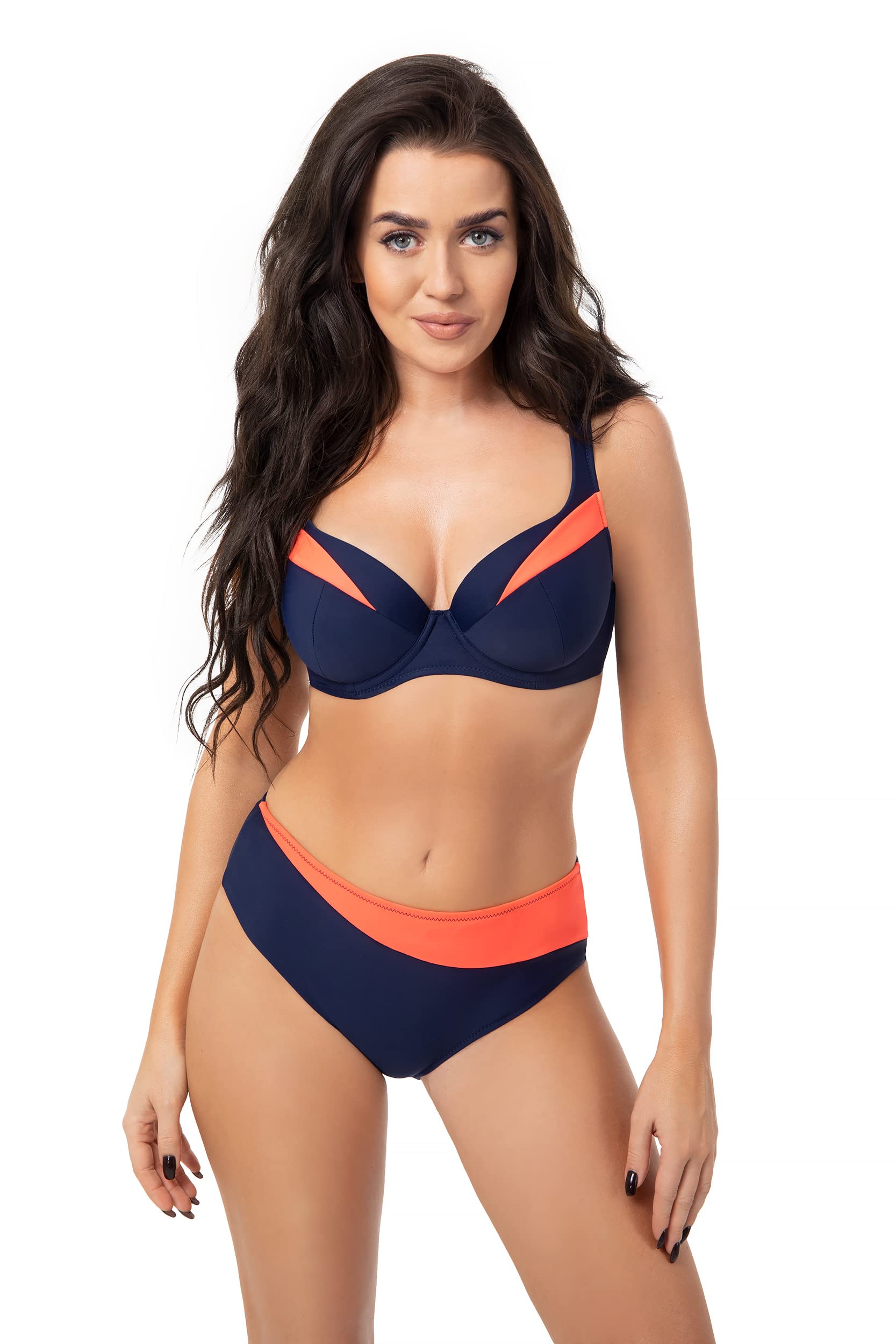 Selente My Secret Costume Donna a Contrasto Mare/Piscina a 2 Pezzi con Ferretti e Coppe differenziate. Made in EU.