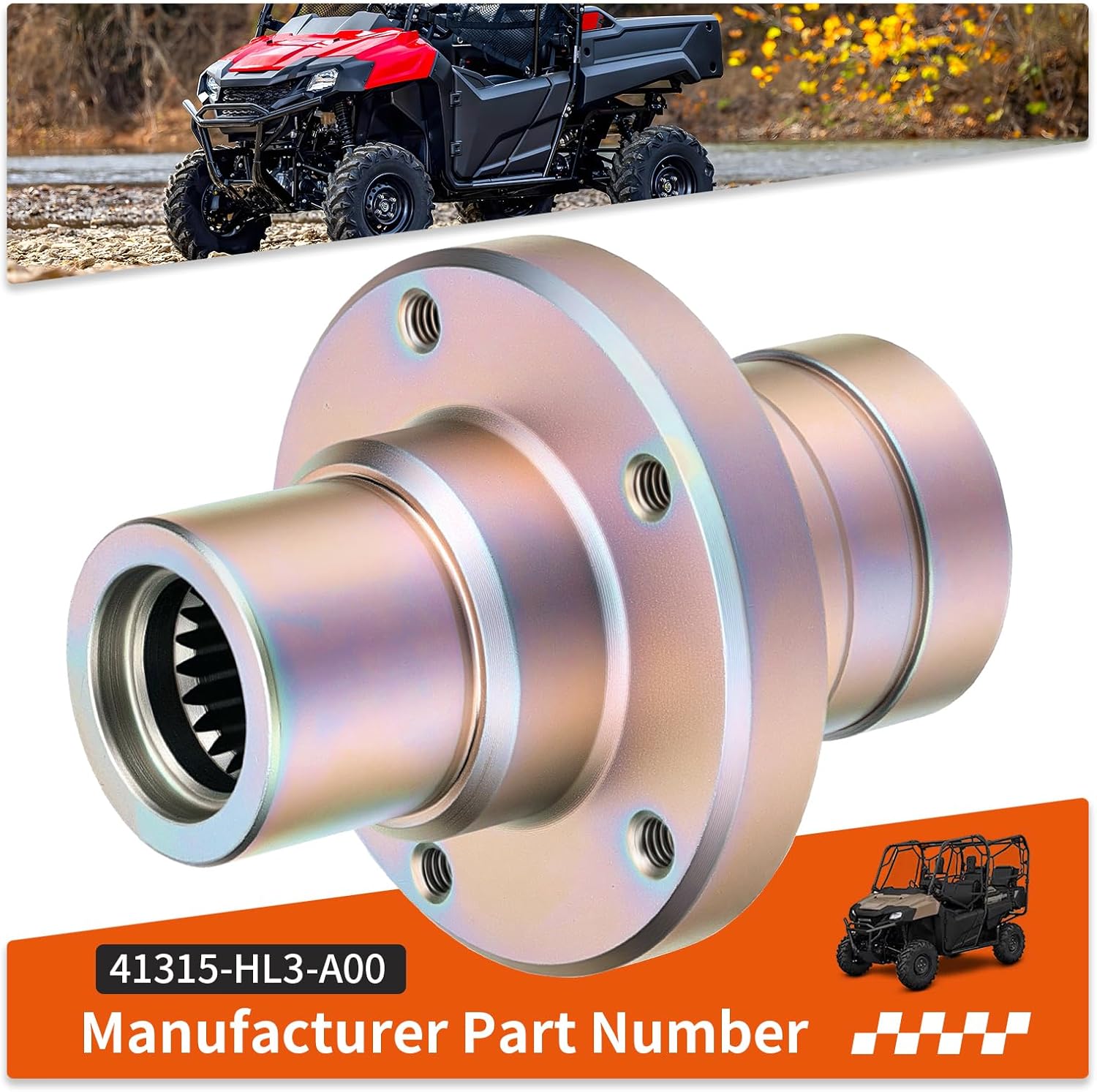 Rear Pinion Joint For Honda Rancher Rubicon Pioneer 420 500 520 700 TRX420 TRX500 TRX520 SXS500M2 SXS520M2 SXS700M2/M4 2014-2024 41315-HL3-A00