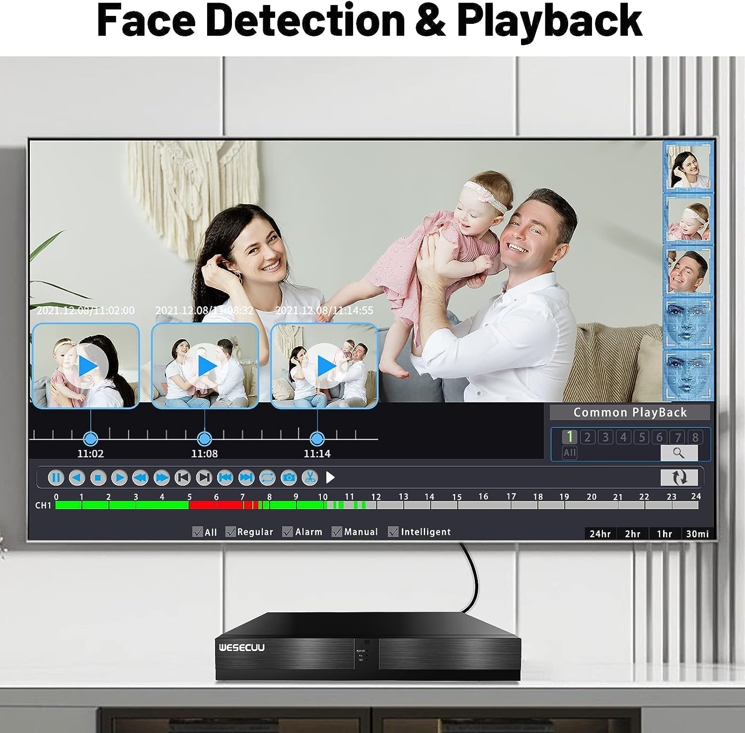 4K Security Camera System, 4pcs 2K PoE Wired Turret Cameras with Human Detection and 2 Way Talk, Color Night Vision, 8MP 4CH NVR with 1TB Hard Drive for 24/7 Local Recording, No Subscription (Black)