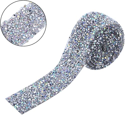 Miniatura 6 de Walfront cinta brillante brillante cinta de diamantes de imitación cinta adhesiva adhesiva DIY cinta, cinta de regalo de manualidades para la