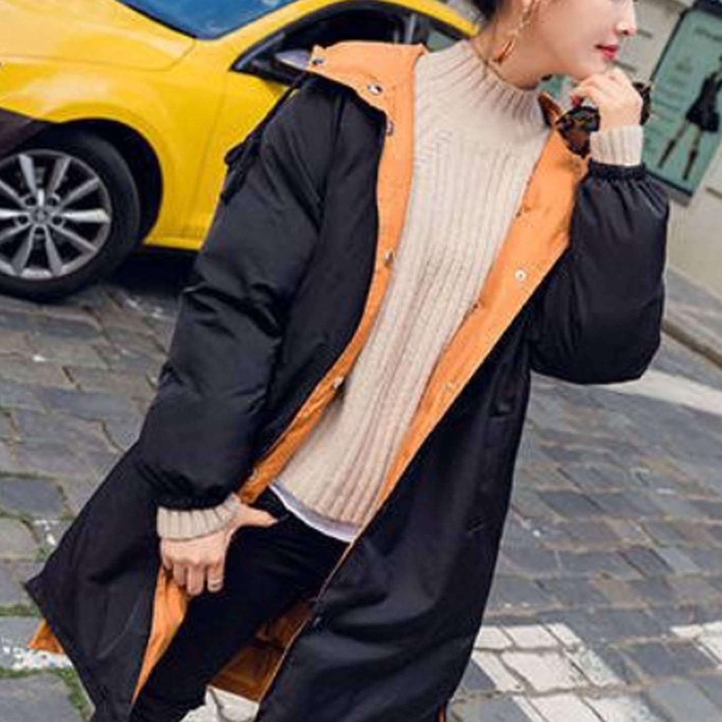 Flygo Womens Winter Casual Mid-Long Quilted Puffer Down Coats Thicken Warm Outerwear Jackets