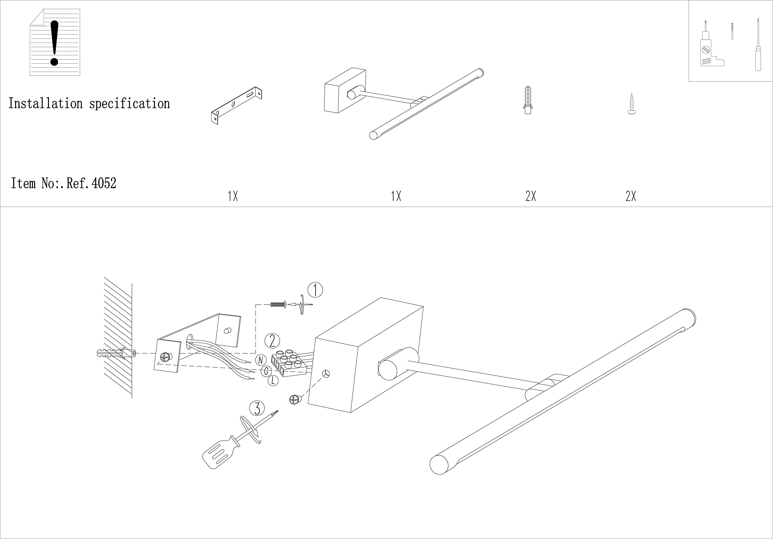 Aplique LED de pared para iluminar cuadros, espejos, murales, 8W tradicional y elegante,tono de luz cálida 3000K, acabado bronce, articulado y orientable. 48cm