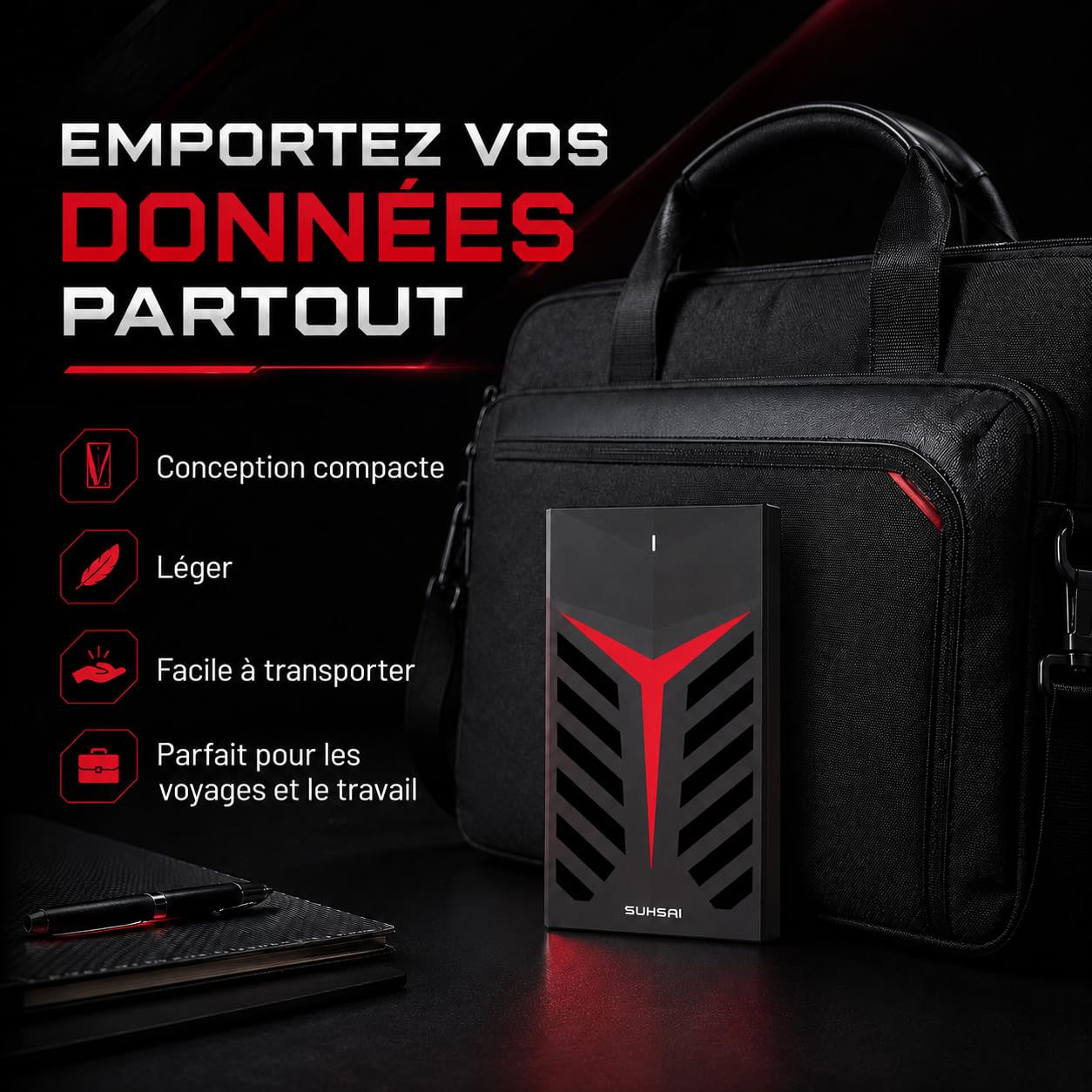 SUHSAI Disque Dur Externe 1 to USB 3.0, Disque mécanique pour Jeux