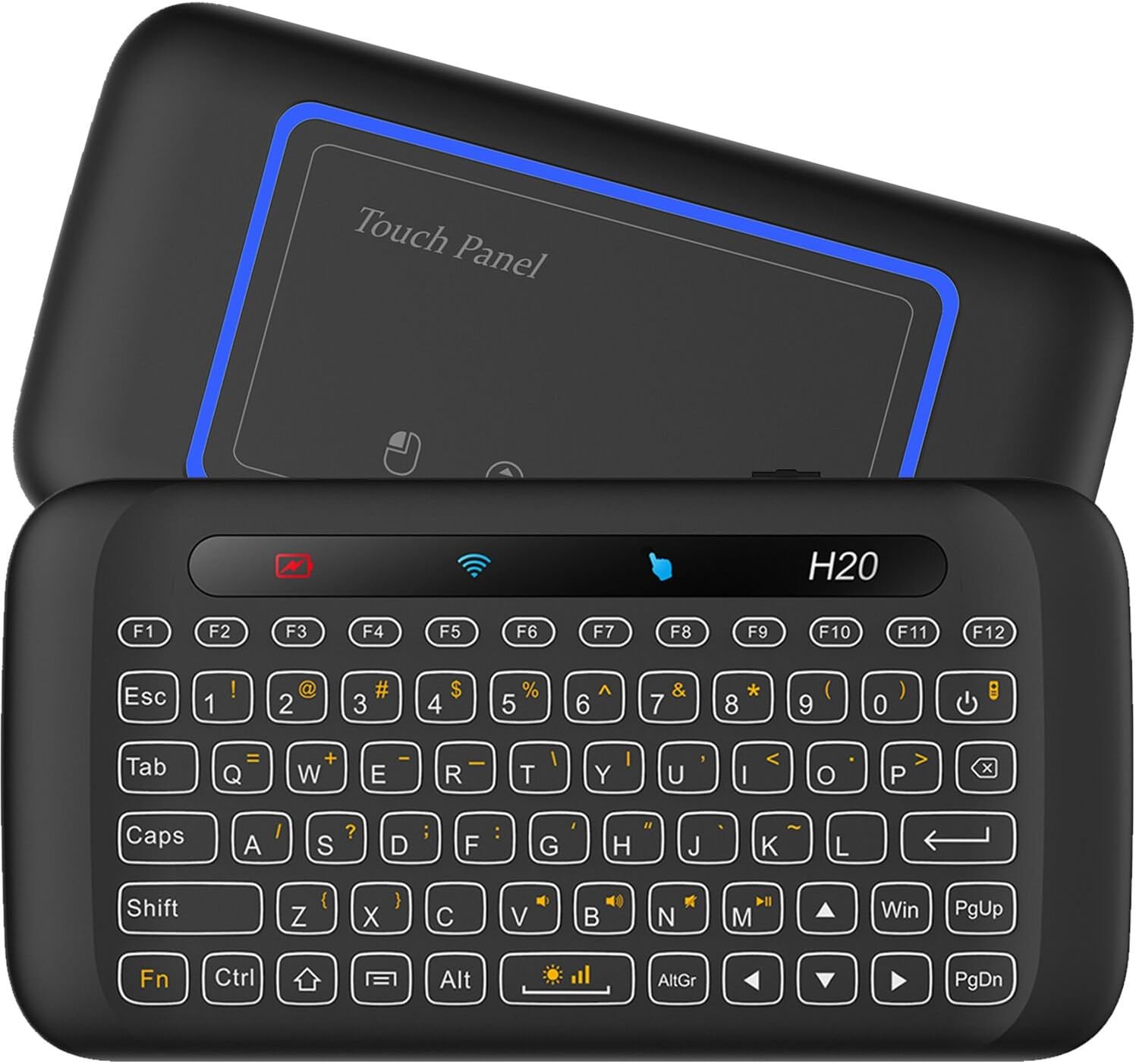 [2018 Updated Version Backlit] EVANPO Wireless Mini Keyboard with Full Screen Mouse Touchpad Rechargeable Combos Remote Control for PC, Pad, Google Android TV Box and More