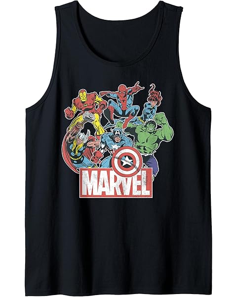 Marvel Avengers Team Retro Comic Vintage Tank Top