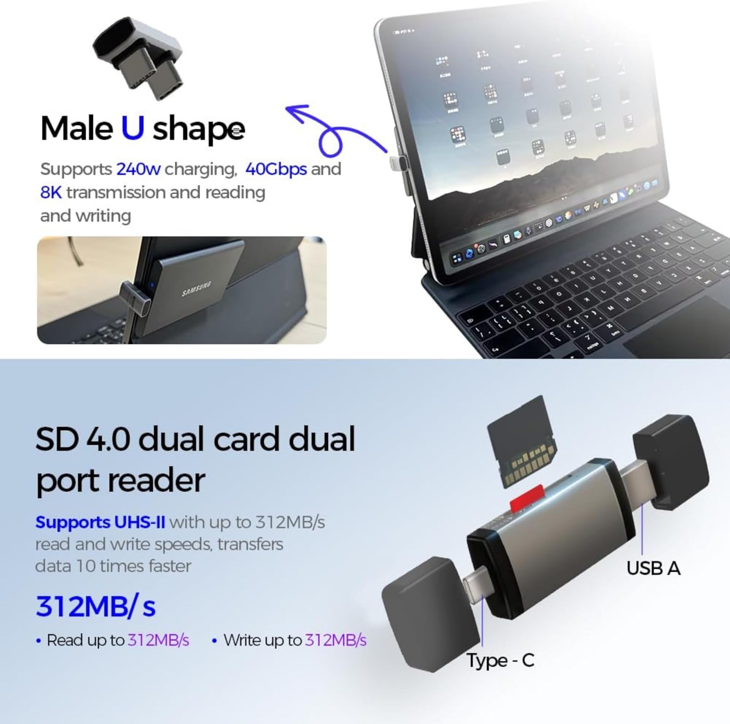 10-in-1 Adapter Kit - Multi Charging Cable Converter - USB C to USB OTG - SIM Card Pin Ejector Tool | L-Shape Adapters - Waterproof Oxford Case - Storage Box - Universal Device Compatibility