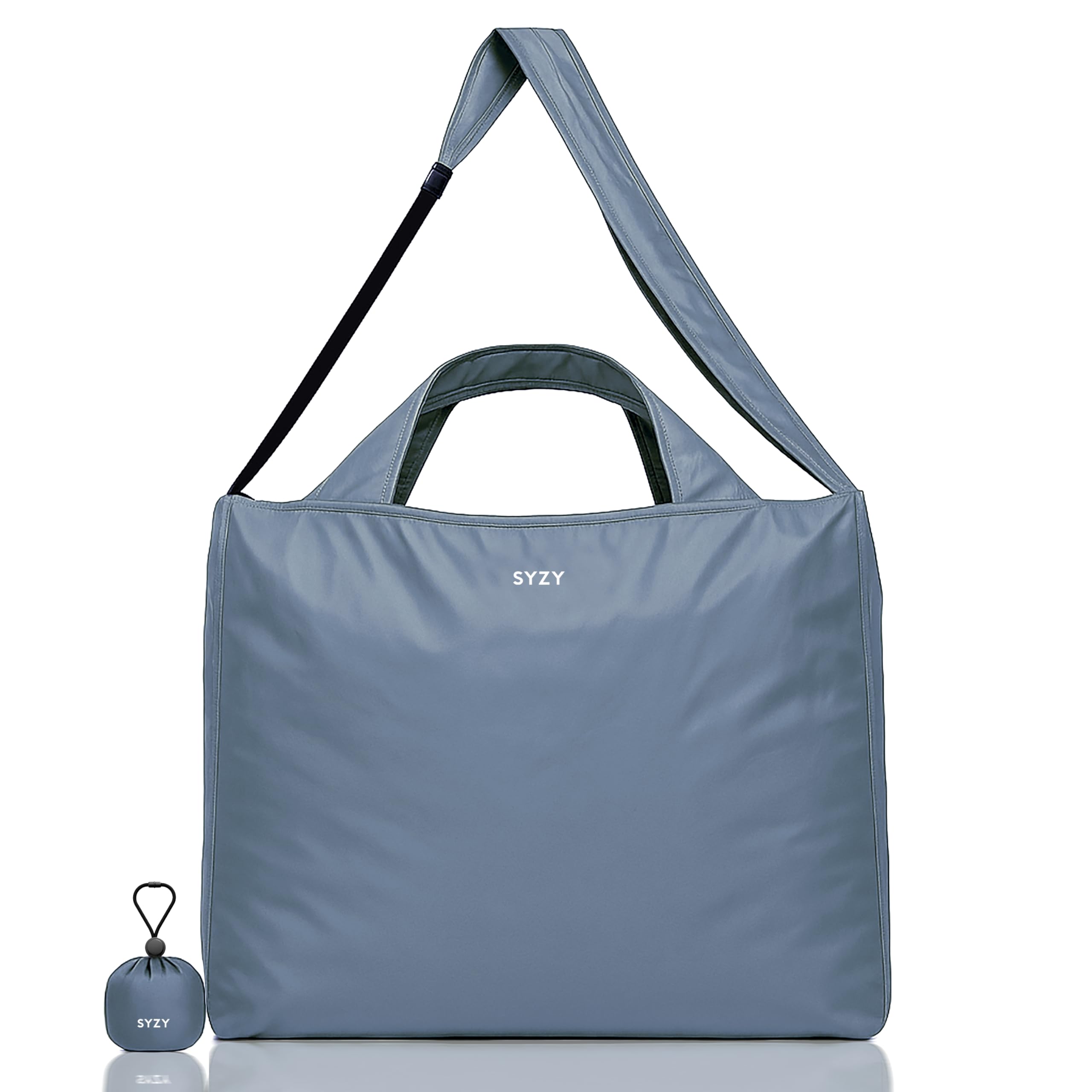 SYZY Worlds Most Compact Oversized Bag - Water Resistant Zipper Crossbody Tote bag - Weekender Bag for Pool
