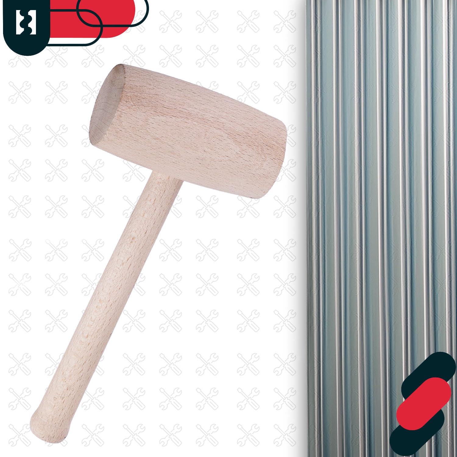 KOTARBAU® Martillo de Madera, Ø 65 mm, Mazo de Madera de Haya, Maza Redonda para Trabajos de Corte, desbaste y Tallado de Madera, Uso en carpintería