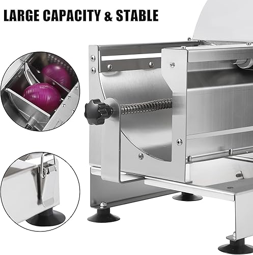 Miniatura 3 de Cortadora de verduras comercial de 0.008-0.472 in de grosor Máquina cortadora manual ajustable de frutas y verduras de acero inoxidable para