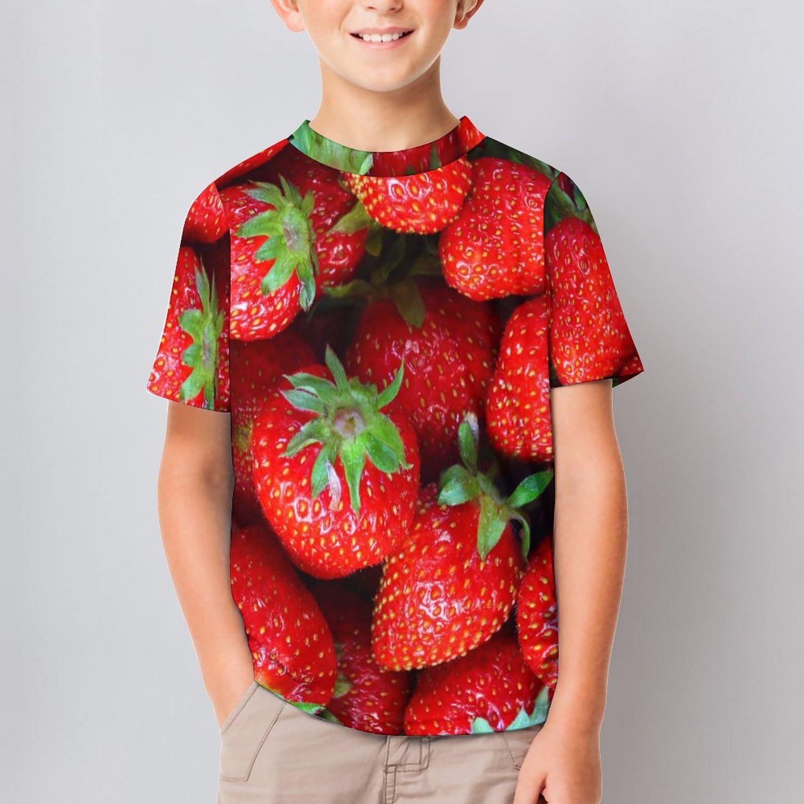 Amazon.co.jp: キッズTシャツ イチゴ柄 いちご 苺 子供服 ティーシャツ 