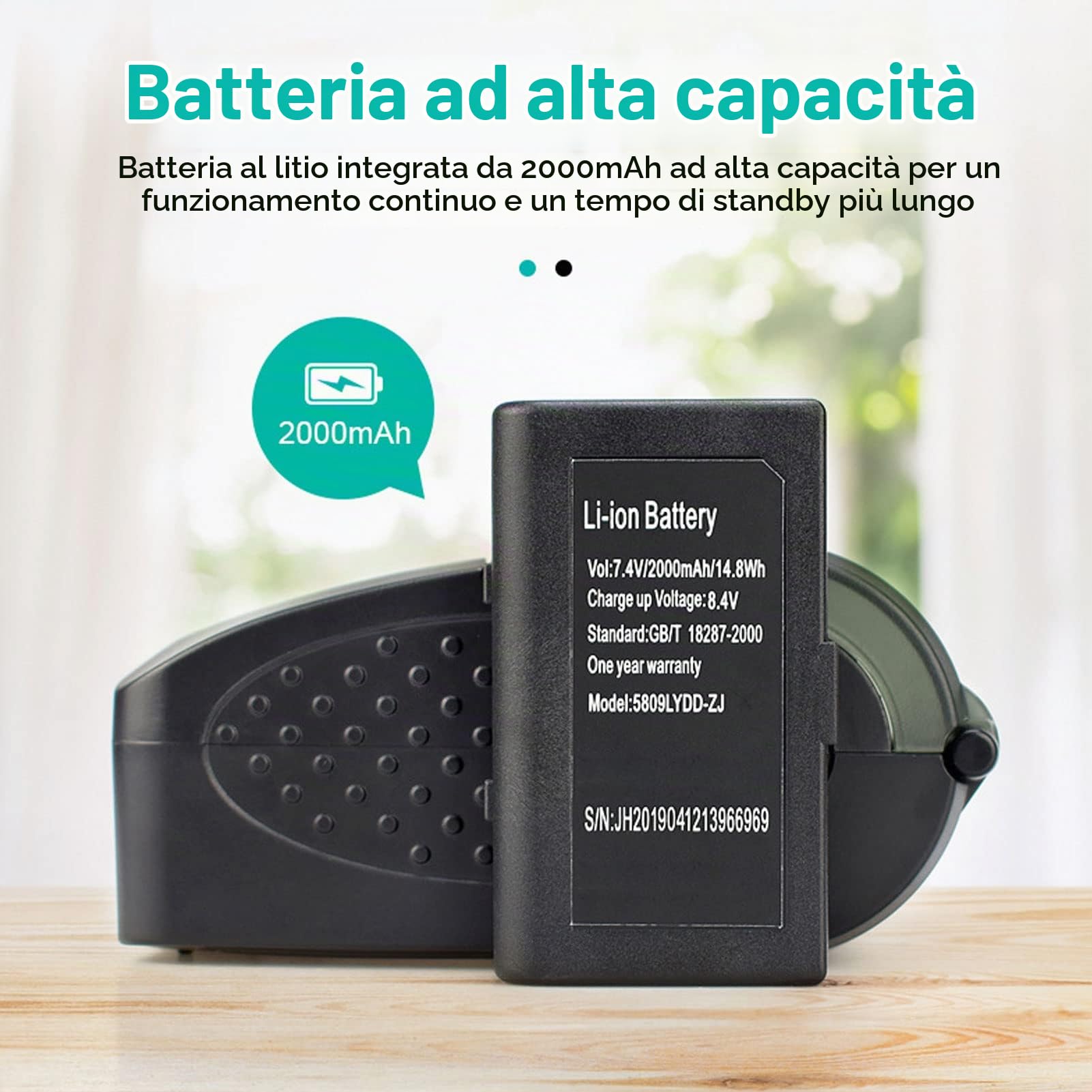 Stampante per Ricevute Bluetooth, POS-5809DD Mini Stampante per Ricevute POS Wireless da 58 Mm Stampante Termica Portatile da 90 Mm/s per Casa, Ufficio, Negozio, Compatibile con (Spina UE)