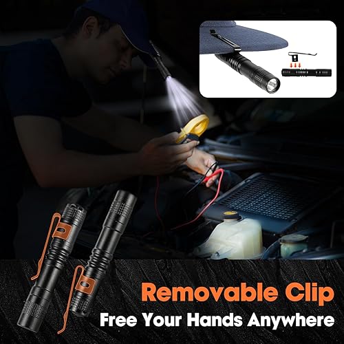 Miniatura 5 de Mini linterna 5 unidades de luz de bolígrafo con clip mini linterna médica