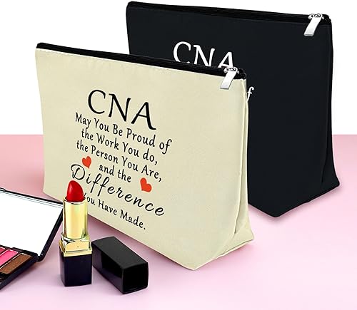 Miniatura 3 de 2 bolsas de maquillaje para la semana de CNA, regalos de agradecimiento de CNA, regalo de asistente de enfermería certificado, bolsa de cosméticos,