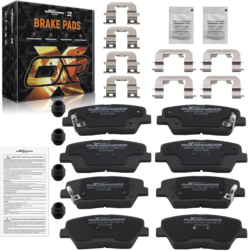 Pastilhas de freio cerâmicas dianteiras e traseiras maXpeedingrods para Hyundai Santa Fe e Kia Sorento – 8 unidades