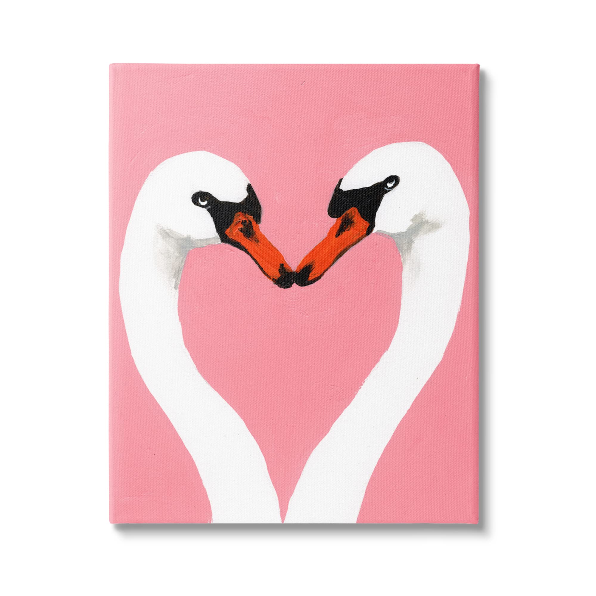 Stupell IndustriesPink Swan Beaks Heart Shape Canvas Wall Art, Design by Coco de Paris