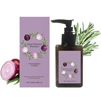 Onion Hydrosol Shampoo, Organic Onion & Rosemary Shampoo for Hair Strengthening, Hair Shampoos with Rosemary Extract for All Hair Types, Volumizes Hair & mproves Texture, 3.38 Fl Oz 1pc