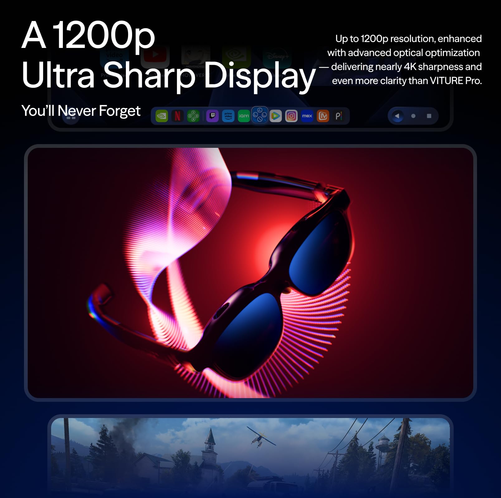 VITURE Luma Pro Gafas XR & HDMI XR Adapter para iPhone 14 Y Anteriores, Múltiples Pantallas Virtuales, 3Dof Mejorado & Vídeo VR, Carga Mientras Juegas, Juego Directo En PS/Xbx/Consolas