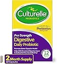 Culturelle Pro Strength Daily Probiotics For Digestive Health (2 Month Supply) with Prebiotics for Women & Men, Supports Occasional Diarrhea, Gas & Bloating, Gluten & Soy Free, 60 Count