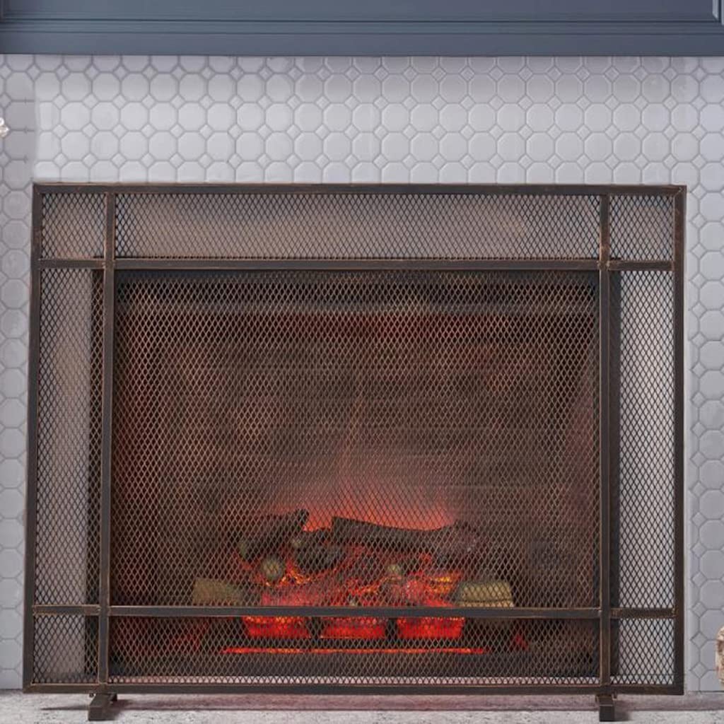 Salvachispas Chimenea Pantalla simple de la chimenea de hierro Pantalla de la pieza de la estufa de la casa Cerca práctica de la pantalla de la pantalla de la chispa Cubra la cubierta de la pantalla L