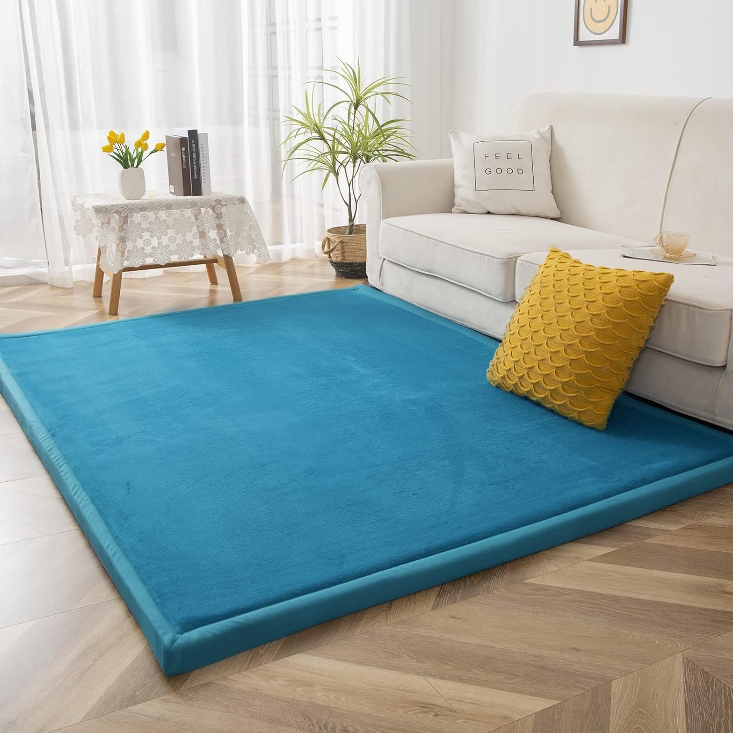 DSSHENGDS Living Room Home Decor Coral Fleece Area Rug,Modern Nursery Washable Kids Bedroom Rug,Girls Boys Soft Non-slip Soft Mat,2cm Thick Kids Carpet-A- 60 * 180cm