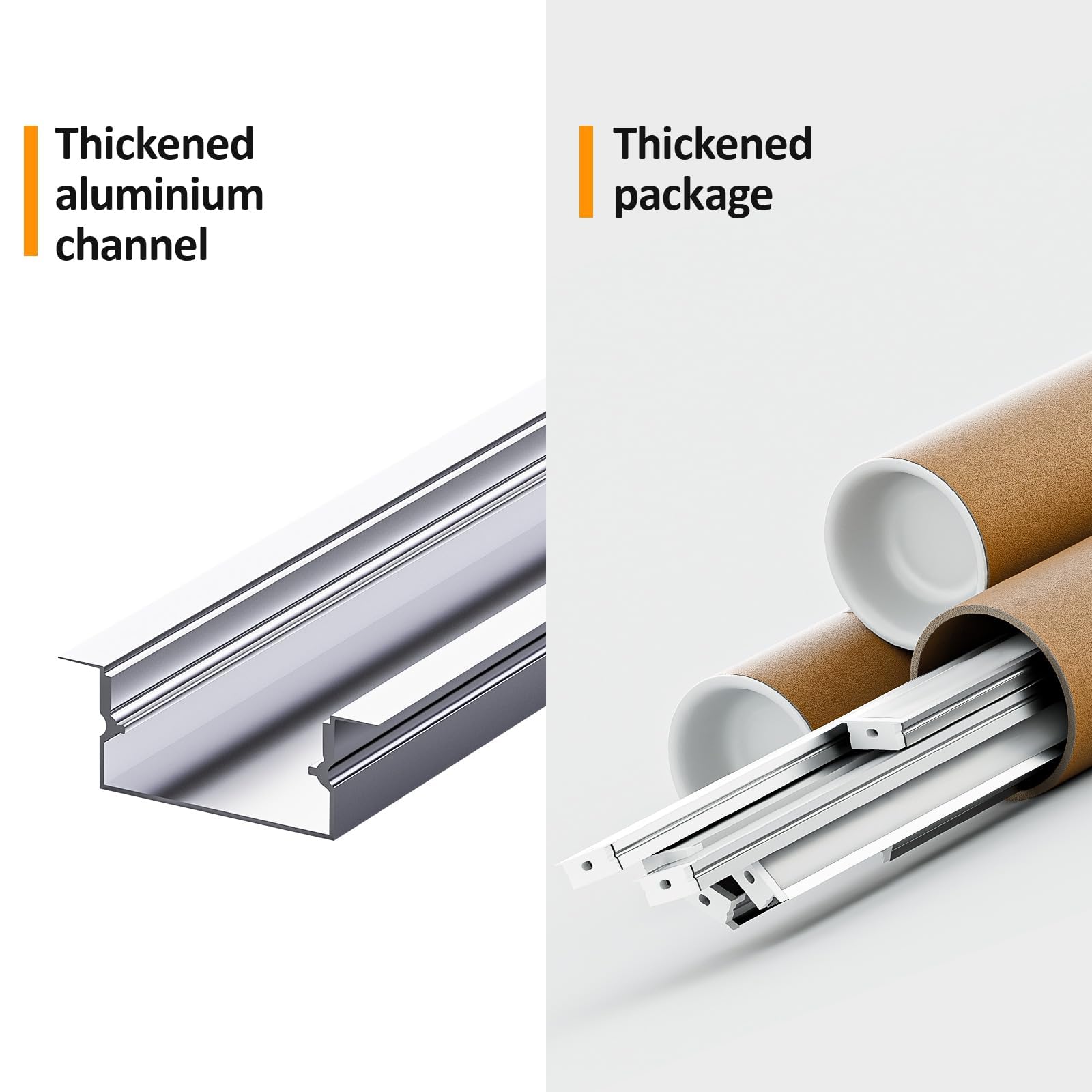 6 x 2 m (12 metrów) aluminiowe profile do taśm LED z matową osłoną, profil aluminiowy do taśm LED, maks. wymiary 17 mm - 26,7 x 10 mm SL02 (10)