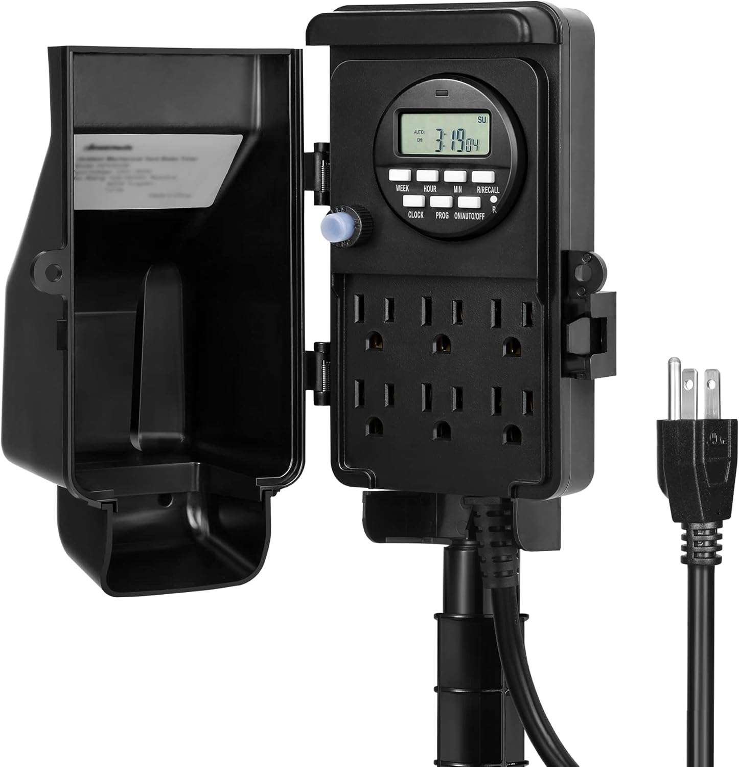 DEWENWILS Outdoor Digital Power Strip Timer, Outdoor Multi Socket Timer