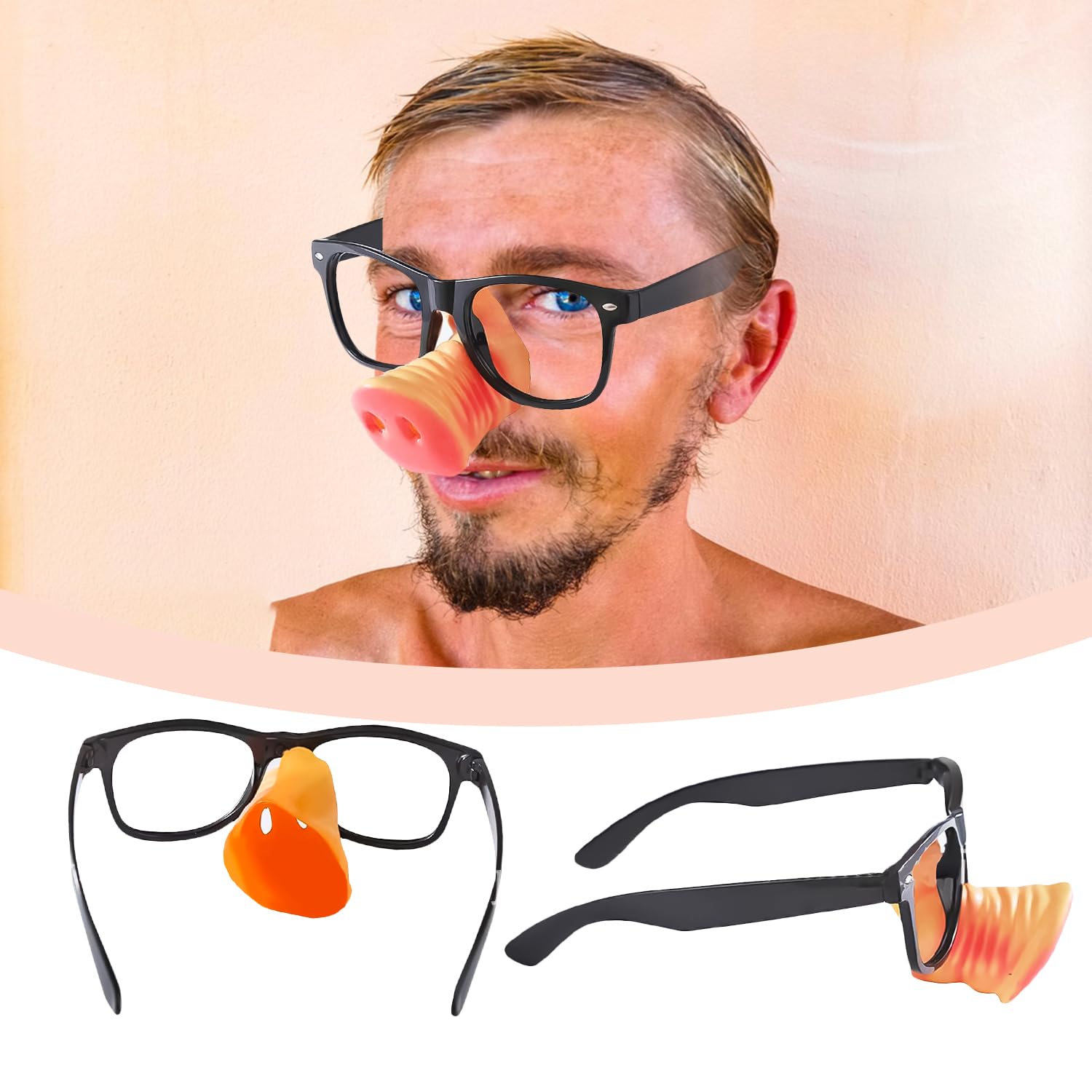 UNVOJL 4pcs Pig Nose Glasses Halloween Prank Glasses Dress Up Funny Party Glasses Novelty Eyeglasses for Halloween Carnival - Image 4
